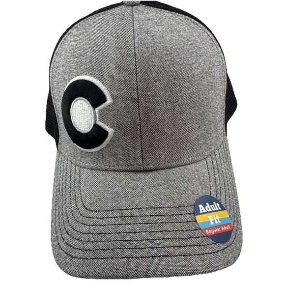 Yo Colorado Black and Gray Mesh Snapback Baseball Trucker Hat Adult Fit - Picture 2 of 8